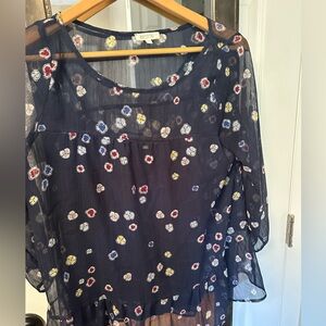 Women’s navy print blouse size S